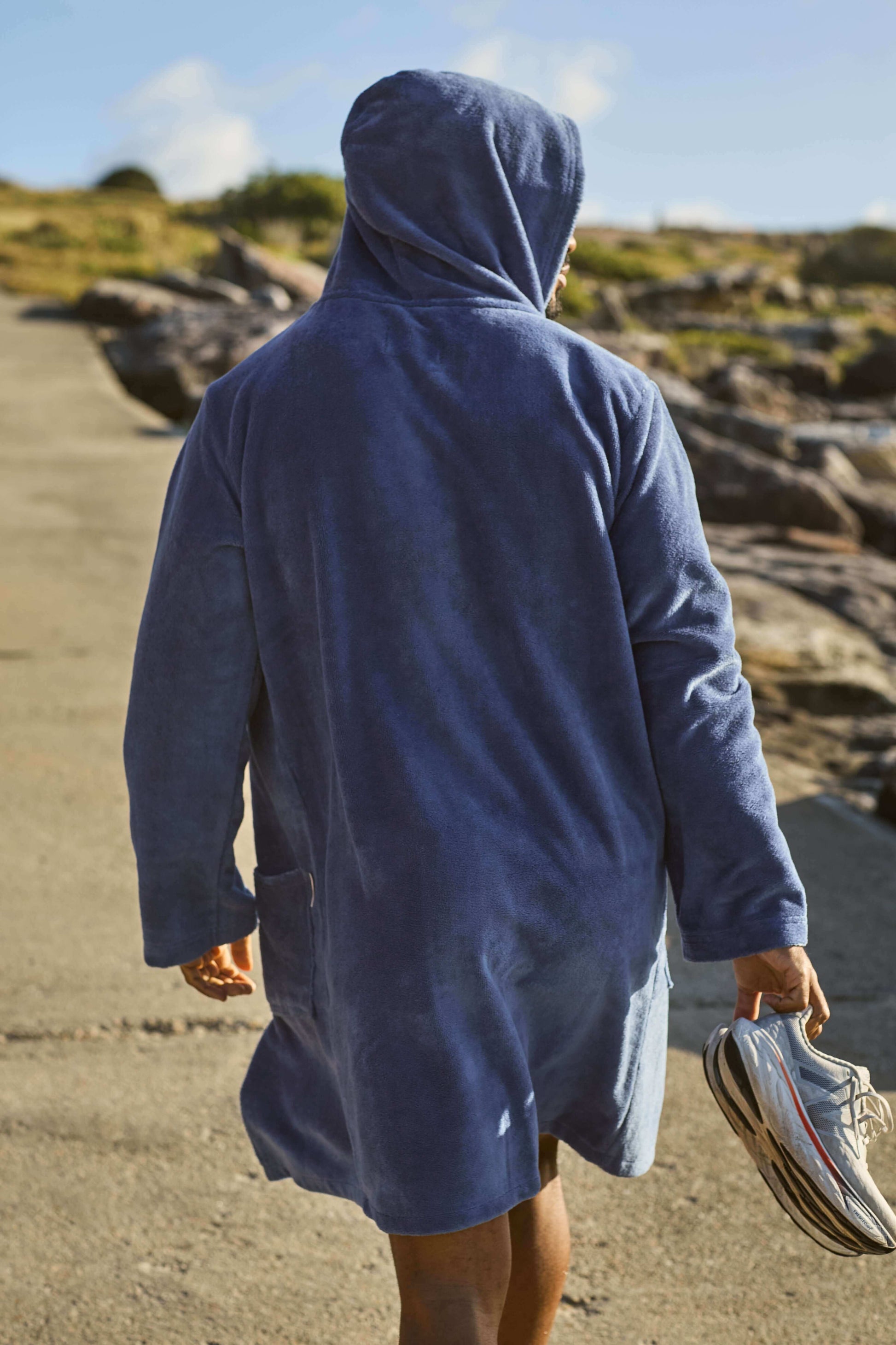 Deep Blue Men's Hooded Towel