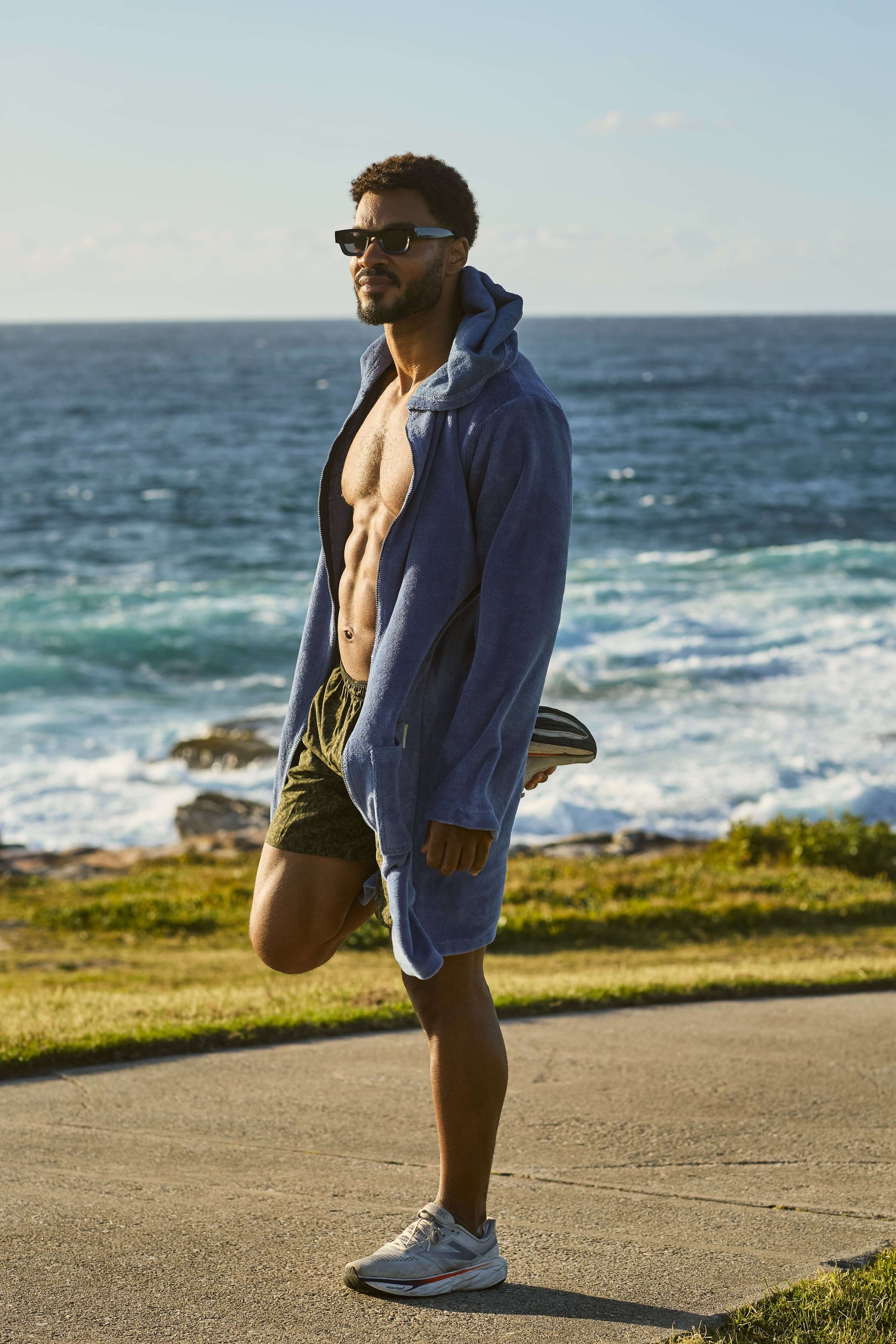 Deep Blue Men's Hooded Towel