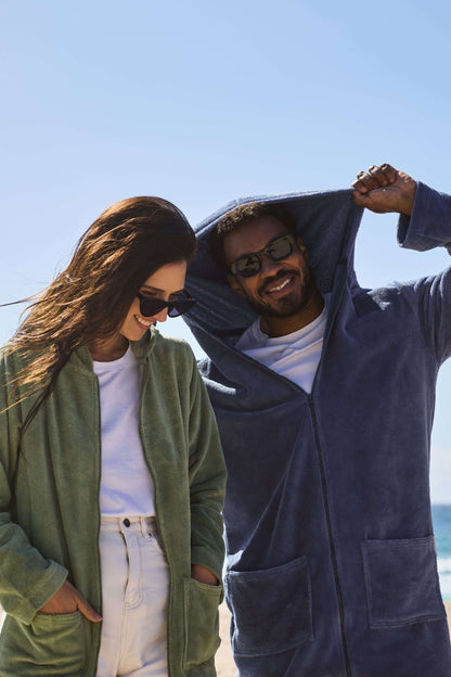 Deep Blue Men's Hooded Towel